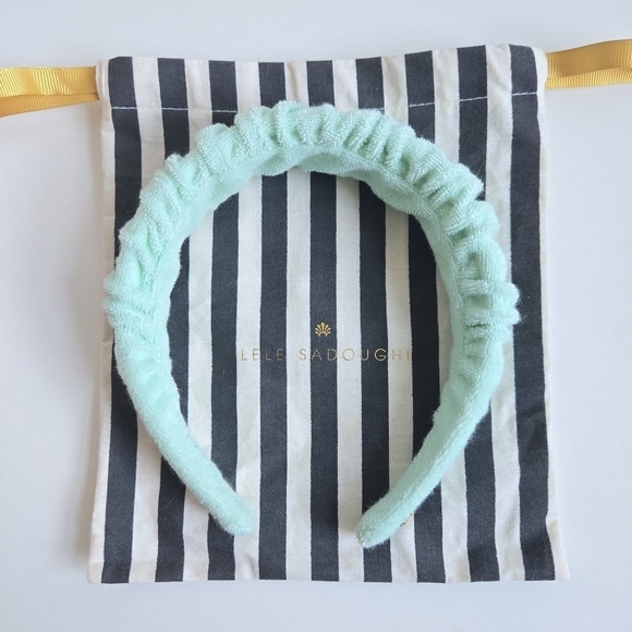 New Lele Sadoughi Sea Glass Terrycloth Ruched Design Kelly Headband NWOT - Picture 10 of 15